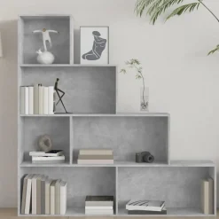 vidaXL bogreol/rumdeler 155x24x160 cm konstrueret træ betongrå