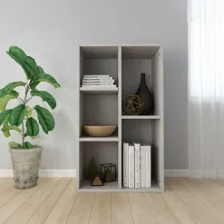 vidaXL bogreol/skænk 50x25x80 cm konstrueret træ Betongrå