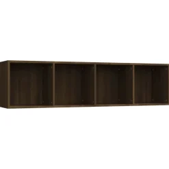 vidaXL bogreol/tv-skab 143x30x36 cm konstrueret træ brun egetræ