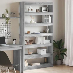 vidaXL Bogskab Grå Sonoma 100 x 30 x 198 cm Konstrueret træ
