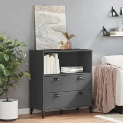 vidaXL bogskab VIKEN 80x40x90 cm konstrueret træ antracitgrå