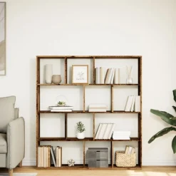 vidaXL bogskab 132x29x141,5 cm konstrueret træ gammelt trælook