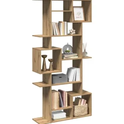 vidaXL bogskab 92x29x188 cm konstrueret træ egetræsfarve