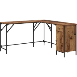 vidaXL Bord Gammelt træ 141 x 141 x 75 cm Konstrueret træ