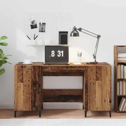 vidaXL Bord med dør Gammelt træ 140 x 50 x 75 cm Konstrueret træ