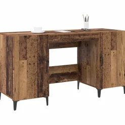 vidaXL Bord med dør Gammelt træ 140 x 50 x 75 cm Konstrueret træ