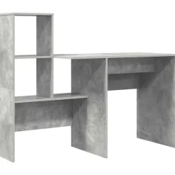 vidaXL Bord med hylde Beton Grå 131,5 x 50 x 106,5 cm Konstrueret træ