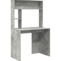 vidaXL Bord med hylde Beton Grå 91 x 50 x 149 cm Konstrueret træ