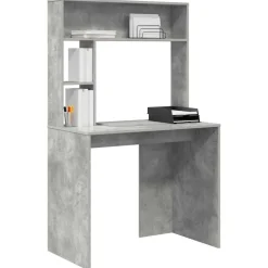 vidaXL Bord med hylde Beton Grå 91 x 50 x 149 cm Konstrueret træ