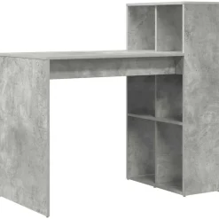 vidaXL Bord med hylde Beton Grå 108 x 55 x 103.5 cm Konstrueret træ