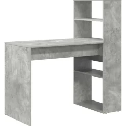 vidaXL Bord med hylde Beton Grå 113 x 54 x 120 cm Konstrueret træ