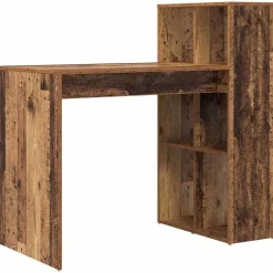 vidaXL Bord med hylde Gammelt træ 108 x 55 x 103.5 cm Konstrueret træ