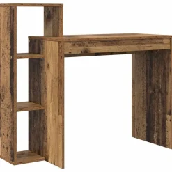 vidaXL Bord med hylde Gammelt træ 100 x 40 x 90 cm Konstrueret træ