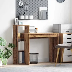 vidaXL Bord med hylde Gammelt træ 100 x 40 x 90 cm Konstrueret træ