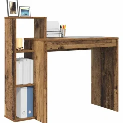 vidaXL Bord med hylde Gammelt træ 100 x 40 x 90 cm Konstrueret træ