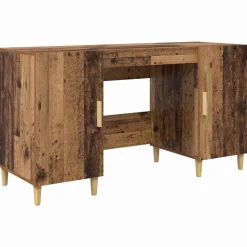 vidaXL Bord med hylde Gammelt træ 140 x 50 x 75 cm Konstrueret træ