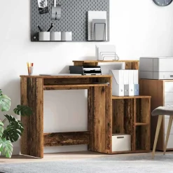 vidaXL Bord med hylde Gammelt træ 120,5 x 44 x 88,5 cm Konstrueret træ