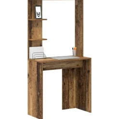 vidaXL Bord med hylde Gammelt træ 78,5 x 37 x 154,5 cm Konstrueret træ