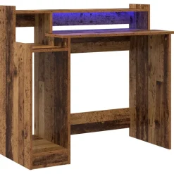 vidaXL Bord med hylde Gammelt træ 97 x 45 x 90 cm Konstrueret træ