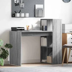 vidaXL Bord med hylde Grå Sonoma 108 x 55 x 103.5 cm Konstrueret træ