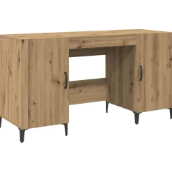 vidaXL Bord med opbevaring Artisan eg 140 x 50 x 75 cm Konstrueret træ