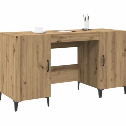 vidaXL Bord med opbevaring Artisan eg 140 x 50 x 75 cm Konstrueret træ