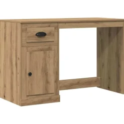 vidaXL Bord med skuffe Artisan Egetræ 50 x 115 x 75 cm Konstrueret træ