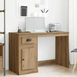 vidaXL Bord med skuffe Artisan Egetræ 50 x 115 x 75 cm Konstrueret træ