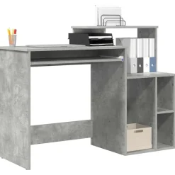 vidaXL Bord med skuffe Beton Grå 120,5 x 44 x 88,5 cm Konstrueret træ