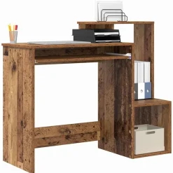 vidaXL Bord med skuffe Gammelt træ 106 x 41 x 88,5 cm Konstrueret træ