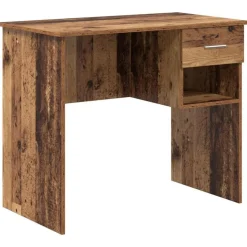 vidaXL Bord med skuffe Gammelt træ 90 x 49 x 75 cm Konstrueret træ