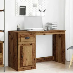vidaXL Bord med skuffe Gammelt træ 50 x 115 x 75 cm Konstrueret træ