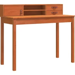 vidaXL Bord med skuffe Voks brun 110 x 50 x 93 cm Solid Fyrretræ