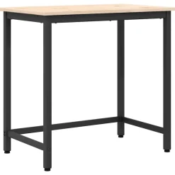 vidaXL bord Naturfarvet 80 x 50 x 77 cm Ingeniørtræ og stål