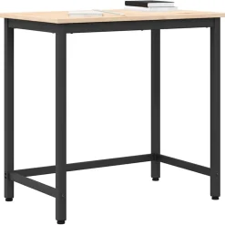 vidaXL bord Naturfarvet 80 x 50 x 77 cm Ingeniørtræ og stål