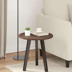 vidaXL Bordplade Brun eg Ø 40 x 1,5 cm Konstrueret træ
