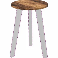 vidaXL Bordplade Gammelt træ Ø 30 x 1,5 cm Konstrueret træ