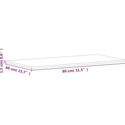 vidaXL bordplade til badeværelse 80x40x1,5 cm ubehandlet massiv bøg