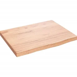 vidaXL bordplade til badeværelse 40x30x2 cm massivt træ lysebrun