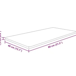vidaXL bordplade til badeværelse 80x40x1,5 cm massivt træ lysebrun