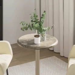 vidaXL bordplade Ø40x2,5 cm marmor grå