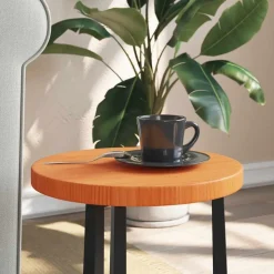 vidaXL bordplade Ø30x2,5 cm rund massivt fyrretræ gyldenbrun