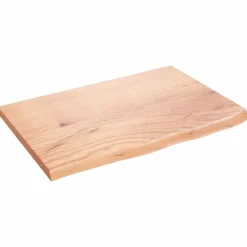 vidaXL bordplade 60x40x2 cm behandlet massivt eg lysebrun