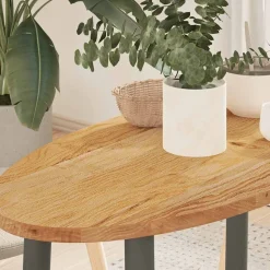 vidaXL bordplade 80x40x2 cm massivt egetræ oval lysebrun