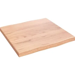 vidaXL bordplade 40x40x2 cm naturlig kant behandlet egetræ lysebrun