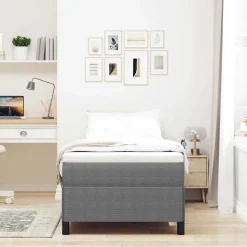 vidaXL Box spring seng Lysegrå 80 x 200 cm Velourstof