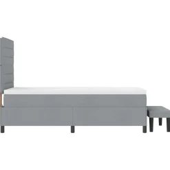 vidaXL Box spring seng med hovedgærde Lysegrå 80 x 200 cm Stof