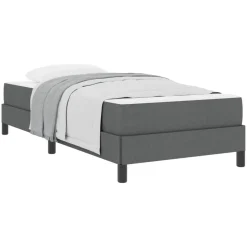 vidaXL Box spring seng med madras Mørkegrå 80 x 200 cm Stof