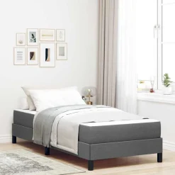 vidaXL Box spring seng med madras Mørkegrå 80 x 200 cm Stof