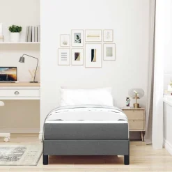 vidaXL Box spring seng med madras Mørkegrå 80 x 200 cm Stof